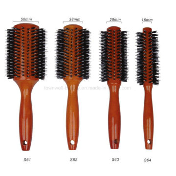 Brosse à cheveux en bois avec poils de sanglier